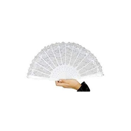 EVENTAIL DENTELLE BLANC 44 CM X 23.5 CM 