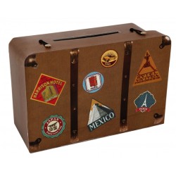 URNE OU TIRELIRE VALISE VOYAGE 24 x 16 x 10 CM 