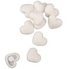 SACHET DE 10 COEURS VELOURS ADHESIF BLANC 1.8CM