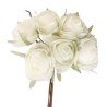 BOUQUET 6 RENONCULES IVOIRE HAUTEUR 19CM 