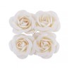 SACHET DE 4 ROSES SATIN BLANCHE 4CM X 2CM