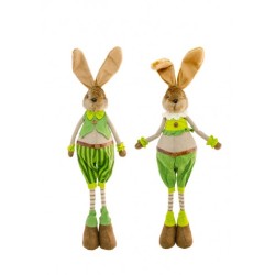 DECO 1 LAPIN VERT/BRUN POIS/RAYE 2 ASSORTIMENT 18X12X68CM