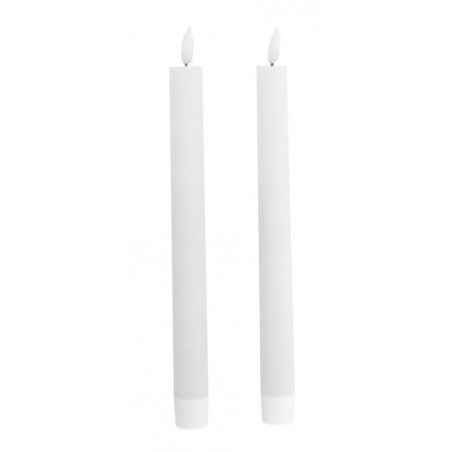 2 BOUGIES FLAMBEAUX LED BLANC 2CM X 24CM