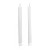 2 BOUGIES FLAMBEAUX LED BLANC 2CM X 24CM