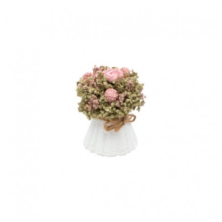 BOUQUET FLEURS ROSES APPOLINE DIAMETRE 6.5CM X 9CM