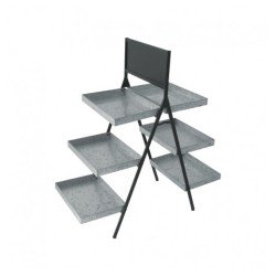 ETAGERE EN METAL 3 NIVEAUX AVEC ARDOISE 100CM X 42CM X 106CM