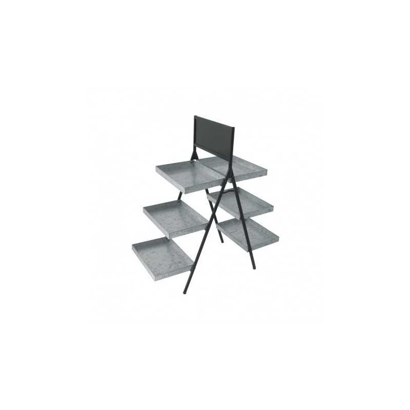 ETAGERE EN METAL 3 NIVEAUX AVEC ARDOISE 100CM X 42CM X 106CM