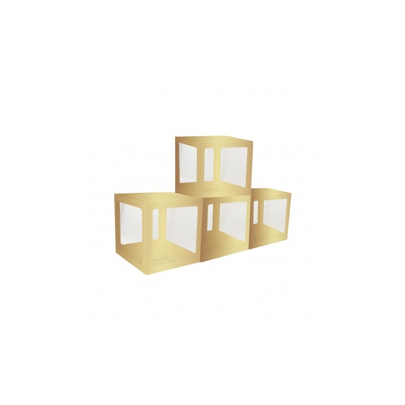 4 CUBES CARTON OR TRANSPARANTS 30 X 30 X 30CM 