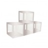 4 CUBES CARTON ARGENT TRANSPARANTS 30 X 30 X 30CM 