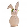 LAPIN EN BOIS AVEC FLEURS 14CM X 5.5CM X 34.5CM