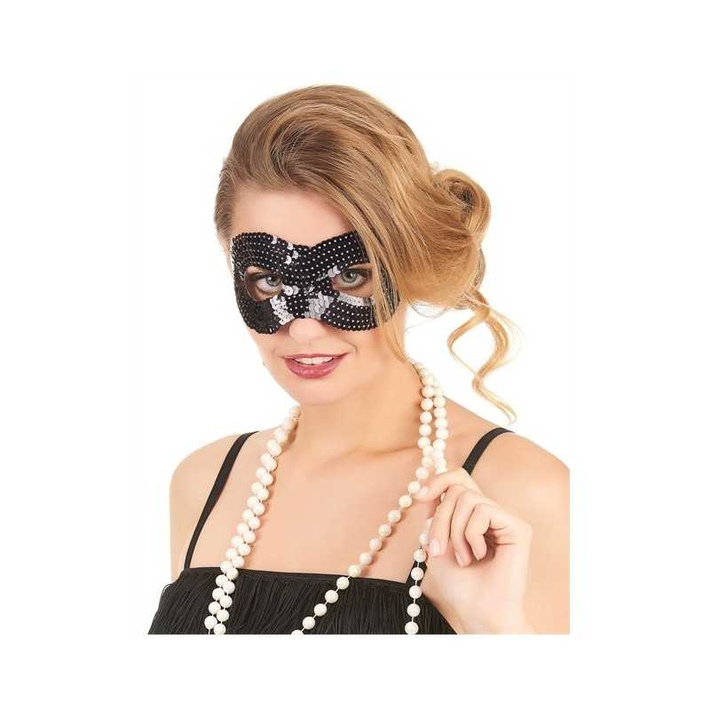 MASQUE AVEC SEQUINS NOIR 