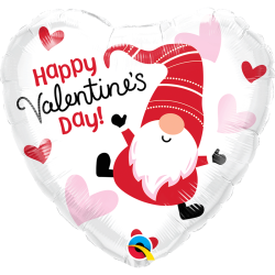 BALLON METALLIQUE COEUR  HAPPY SAINT VALENTINE'S DAY 46 CM