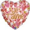 BALLON METALLIQUE COEUR  JE T'AIME 46 CM