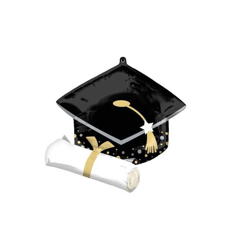 BALLON METALLIQUE CHAPEAU DE LAUREAT 63 CM 