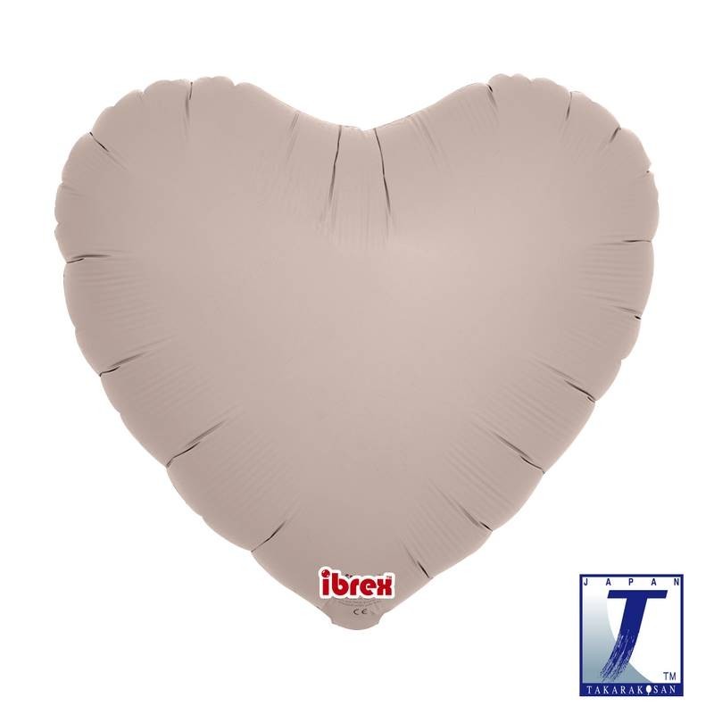 BALLON METALLIQUE COEUR GRIS 35 CM 14" BALLON METALLIQUE COEUR GRIS 35 CM 14"
