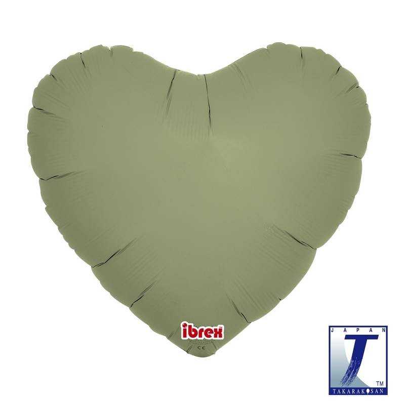 BALLON METALLIQUE COEUR VERT SAUGE 35 CM 14"