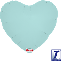 BALLON METALLIQUE COEUR BLEU PASTEL 35 CM 14"