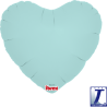 BALLON METALLIQUE COEUR BLEU PASTEL   35 CM 14"