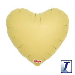 BALLON METALLIQUE COEUR ORANGE PASTEL   35 CM 14"