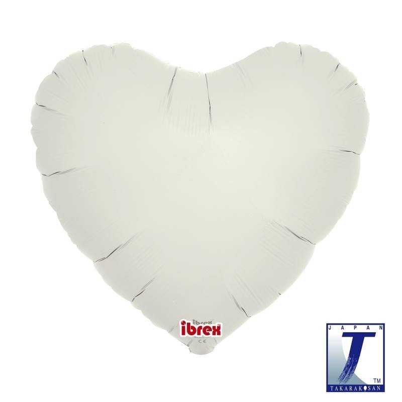 BALLON METALLIQUE COEUR GRIS CLAIRE 35 CM 14"