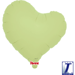 BALLON METALLIQUE COEUR JELLY VERT PASTEL 35 CM 14"