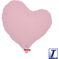 BALLON METALLIQUE COEUR JELLY ROSE PASTEL 35 CM 14"