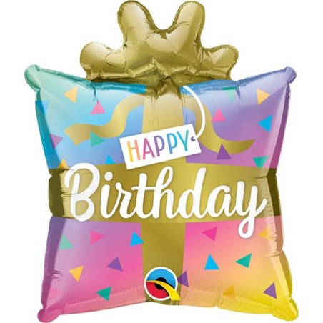 BALLON METALLIQUE CADEAUX HAPPY BIRHTDAY 35 CM 