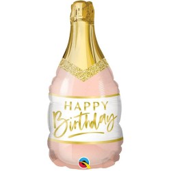 BALLON METALLIQUE BOUTEILLE  HAPPY BIRHTDAY 35 CM 