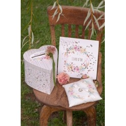 URNE COEUR FLEURY ( MERCI BEAUCOUP ) 20 CM