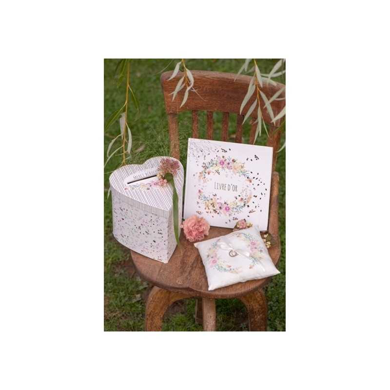 URNE COEUR FLEURY ( MERCI BEAUCOUP ) 20 CM