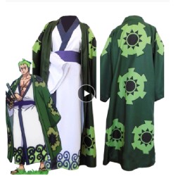 DEGUISEMENT RORONOA ZORO ONE PIECE KIMONO VERT TAILLE 2 XL