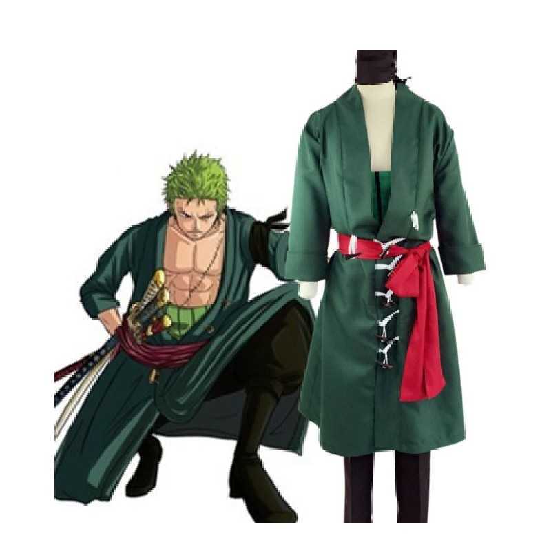 DEGUISEMENT RORONOA ZORO ONE PIECE VERT 2 ANS APRES TAILLE L