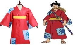 DEGUISEMENT LUFFY ONE PIECE KIMONO ORANGE TAILLE M