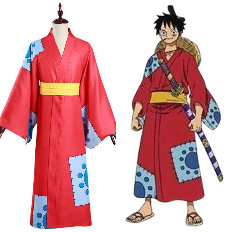 DEGUISEMENT LUFFY ONE PIECE KIMONO ORANGE TAILLE M