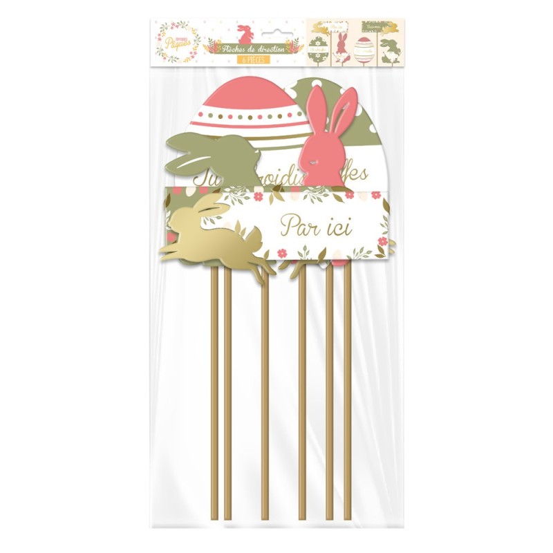 PACK 6 FLECHES DIRECTION PAQUES  PACK 6 FLECHES DIRECTION PAQUES