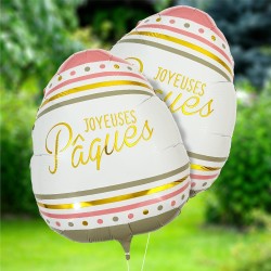 BALLON METALLIQUE OEUF JOYEUSES PAQUES 35CM