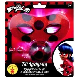 KIT YOYO  MASQUE ET BOUCLES D'OREILLES LADYBUG MIRACULOUS 