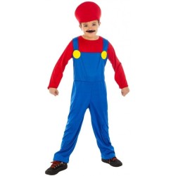 DEGUISEMENT PLOMBIER ROUGE TAILLE 116 CM 