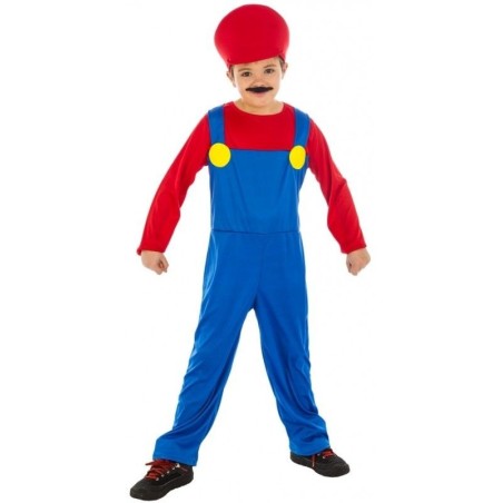 DEGUISEMENT PLOMBIER ROUGE TAILLE 140 CM 