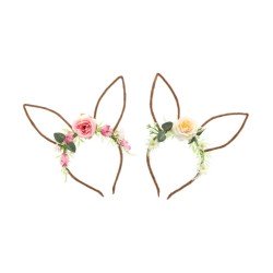 SERRE-TETE LAPIN AVEC FLEURS MODEL ASSORTIS 