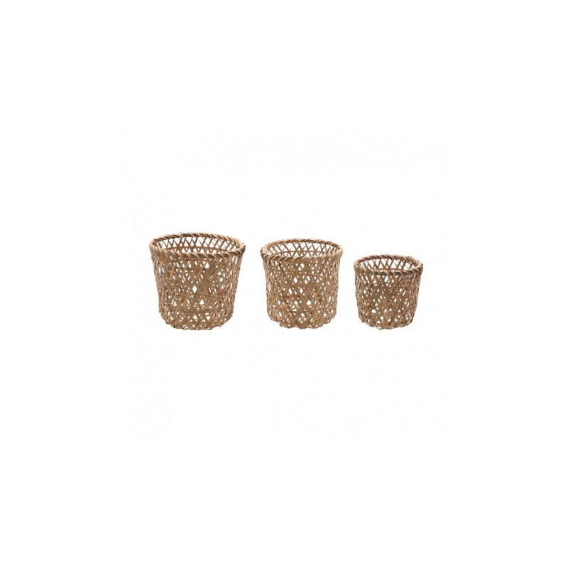 PANIER BAMBOU TRESSES MOYEN 19CM X 20CM HT   PANIER BAMBOU TRESSES MOYEN 19CM X 20CM HT