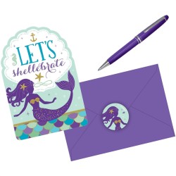 8 CARTES D'INVITATION SIRENE 