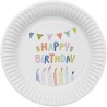 8 ASSIETTES HAPPY BIRHTDAY MULTICOLORES 23 CM  8 ASSIETTES HAPPY BIRHTDAY MULTICOLORES 23 CM