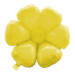 BALLON METALLIQUE FLEURS MARGUERITE JAUNE 110 CM 