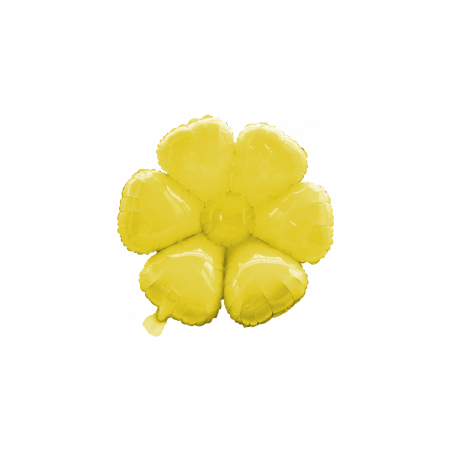 BALLON METALLIQUE FLEURS MARGUERITE JAUNE 110 CM 