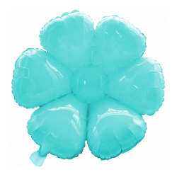 BALLON METALLIQUE FLEURS MARGUERITE BLEU CLAIRE 110 CM