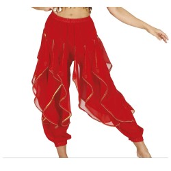 PANTALON  ROUGE DANSE ORIENTAL TAILLE UNIQUE 