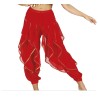 PANTALON  ROUGE DANSE ORIENTAL TAILLE UNIQUE 