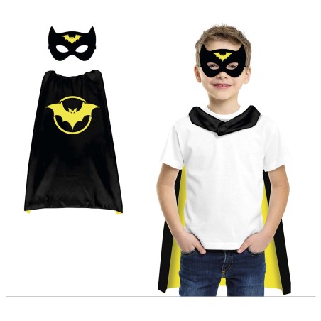 CAPE ET MASQUE NOIR SUPER HERO 