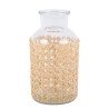 VASE EN VERRE ET CANNAGE NATUREL 20 X 10CM